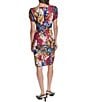 KARL LAGERFELD PARIS Floral Print Short Sleeve Crew Neck Scuba Dress - Image 2