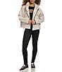 KARL LAGERFELD PARIS Funnel Collar Oversize Fit Snap Front Jacket - Image 5