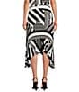 Color:Soft White/Black - Image 2 - Geometric Print Pleated Coordinating Midi Skirt