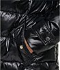KARL LAGERFELD PARIS Glossy Quilt Pattern Stand Collar Belted Hybrid Down Puffer Jacket - Image 6