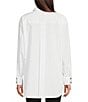 Color:White - Image 2 - Graphic Poplin Long Sleeve Button Front Blouse
