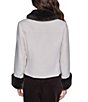 KARL LAGERFELD PARIS Heavy Double Woven Point Collar Long Sleeve Short Front Button Jacket - Image 2