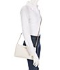 Color:Winter White - Image 4 - Karolina Quilted Pebble Leather Crossbody Bag