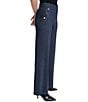 KARL LAGERFELD PARIS Knit Denim Flat Front Full Length Sailor Pants - Image 4