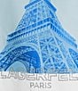 KARL LAGERFELD PARIS Knit Eiffel Tower Round Neck Short Sleeve Tee, Color:White/Blue - Image 4