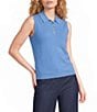 KARL LAGERFELD PARIS Knit Point Collar Sleeveless Top - Image 1