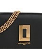 KARL LAGERFELD PARIS Kosette Gold Hardware Crossbody Bag, Color:Black/Gold - Image 4