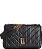 Color:Black/Gold - Image 1 - Lafayette Medium Quilted Shoulder Bag
