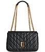 KARL LAGERFELD PARIS Lafayette Medium Quilted Shoulder Bag, Color:Black/Gold - Image 4