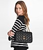 KARL LAGERFELD PARIS Lafayette Medium Quilted Shoulder Bag, Color:Black/Gold - Image 5