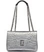 KARL LAGERFELD PARIS Lafayette Metallic Shoulder Bag, Color:Silver - Image 1