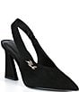 KARL LAGERFELD PARIS Lauryn Suede Slingback Block Heel Pumps - Image 1