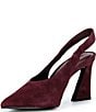 KARL LAGERFELD PARIS Lauryn Suede Slingback Block Heel Pumps - Image 4