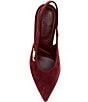 KARL LAGERFELD PARIS Lauryn Suede Slingback Block Heel Pumps - Image 5