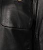 KARL LAGERFELD PARIS Leather Crew Neck Long Sleeve Jacket - Image 4