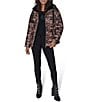 KARL LAGERFELD PARIS Leopard Print Stand Collar Hooded Zip Front Puffer Jacket, Color:Leopard - Image 4