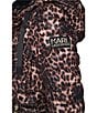 KARL LAGERFELD PARIS Leopard Print Stand Collar Hooded Zip Front Puffer Jacket, Color:Leopard - Image 5