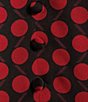 Color:Red - Image 3 - Karl Lagerfeld Paris 3/4 Sleeve V-Neck Satin Dot Print Dress