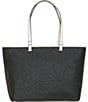Color:Black/White - Image 2 - Maybelle Straw Tote Bag