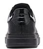 Color:Black - Image 3 - Men's White Label Textured Leather Logo Low-Top Sneakers