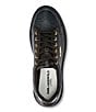 Color:Black - Image 4 - Men's White Label Textured Leather Logo Low-Top Sneakers