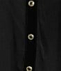 KARL LAGERFELD PARIS Mesh Black Trim Black Trim Point Collar Button Front Top - Image 4