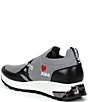 Color:Gunmetal/Black - Image 3 - Miranda Logo Knit Slip-On Platform Wedge Sneakers