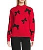 KARL LAGERFELD PARIS Mock Neck Long Sleeve Bow Sweater - Image 6