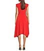 KARL LAGERFELD PARIS Mock Neck Pocket Front Midi Shirt Dress, Color:Apple - Image 2