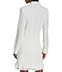 Color:Soft White - Image 2 - Notch Lapel Collar Long Sleeve Chiffon Flounce Hem Mini Blazer Dress