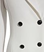 Color:Soft White - Image 4 - Notch Lapel Collar Long Sleeve Chiffon Flounce Hem Mini Blazer Dress