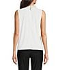Color:Soft White - Image 2 - Pearl Collared Neckline Sleeveless Blouse