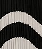 Color:Soft White/Black - Image 3 - Pleated Colorblock V-Neck Sleeveless Midi Dress