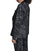KARL LAGERFELD PARIS Ponte Floral Print Notch Lapel Long Sleeve Coordinating Jacket - Image 4