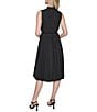 KARL LAGERFELD PARIS Poplin Pleated Collar Neck Sleeveless Shirt Dress, Color:Black - Image 2