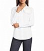 KARL LAGERFELD PARIS Poplin Point Collar Long Sleeve Shirt - Image 1