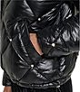 KARL LAGERFELD PARIS Quilted Pattern Pearl Embellish Stand Collar Hooded Zip Front Jacket - Image 6