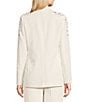 KARL LAGERFELD PARIS Rhinestone Embellished Notch Lapel Two Button Blazer, Color:Soft White - Image 3