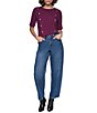 KARL LAGERFELD PARIS Ribbed Knit Crew Neck Short Sleeve Pullover Top - Image 4