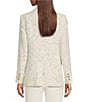 Color:White/Multi - Image 2 - Roadmap Tweed Notch Lapel Long Sleeve Blazer Jacket