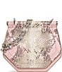 Color:Pink/Gold - Image 1 - Rue Snakeskin Crossbody Bag
