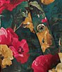 KARL LAGERFELD PARIS Satin Crepe de Chine Floral Collared Neck Button Front Blouse - Image 4