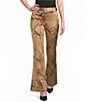 KARL LAGERFELD PARIS Satin Print Flat Front Wide Leg Full Length Coordinating Pants - Image 1