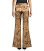 KARL LAGERFELD PARIS Satin Print Flat Front Wide Leg Full Length Coordinating Pants - Image 2