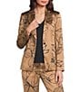 KARL LAGERFELD PARIS Satin Print Notch Lapel Long Sleeve Coordinating Jacket - Image 1