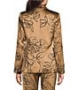 KARL LAGERFELD PARIS Satin Print Notch Lapel Long Sleeve Coordinating Jacket - Image 3