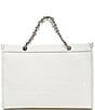 KARL LAGERFELD PARIS Savoie Logo Chain Strap Tote, Color:White/Silver - Image 1