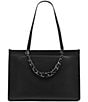KARL LAGERFELD PARIS Savoie Logo Chain Strap Tote, Color:Black - Image 2