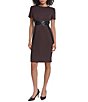 KARL LAGERFELD PARIS Scuba Belted Sheath Dress - Image 5