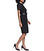 KARL LAGERFELD PARIS Scuba Belted Sheath Dress - Image 3